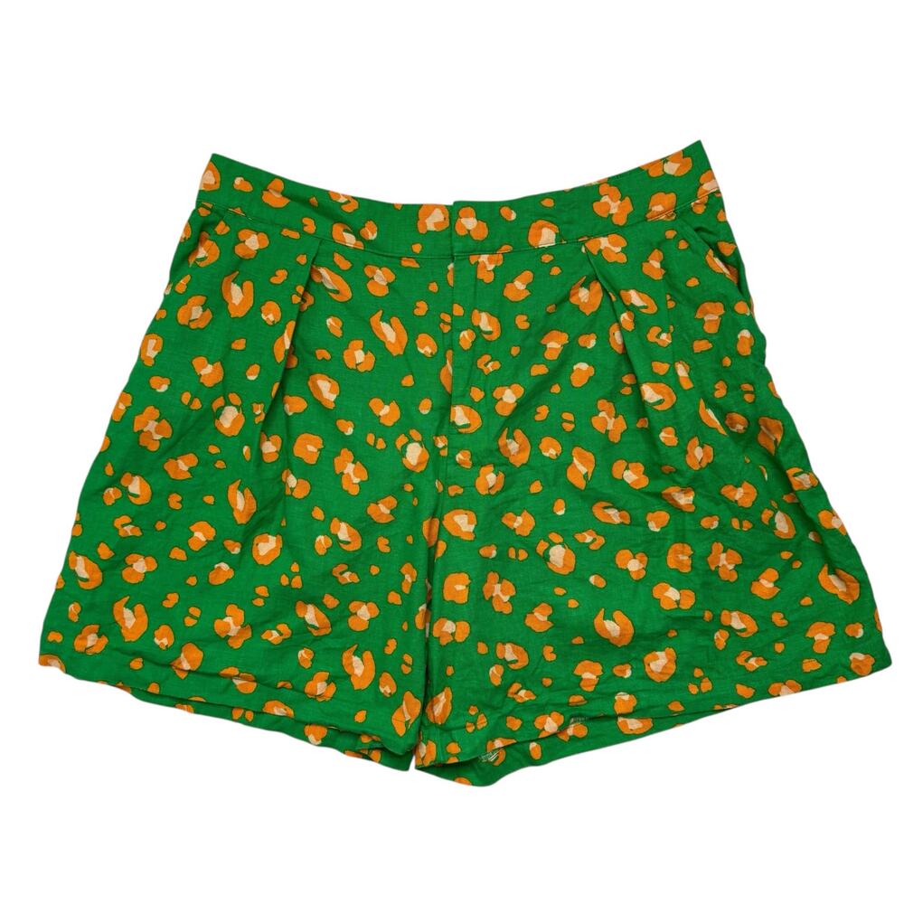 TABITHA BROWN x TARGET Green Linen Blend Print Wide Leg Shorts Size Large Womens - Picture 1 of 7